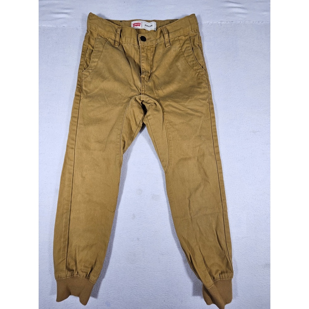 Levis Boys Jogger Pants Brown Tan Cotton Twill Size 12 Reg W26 L26